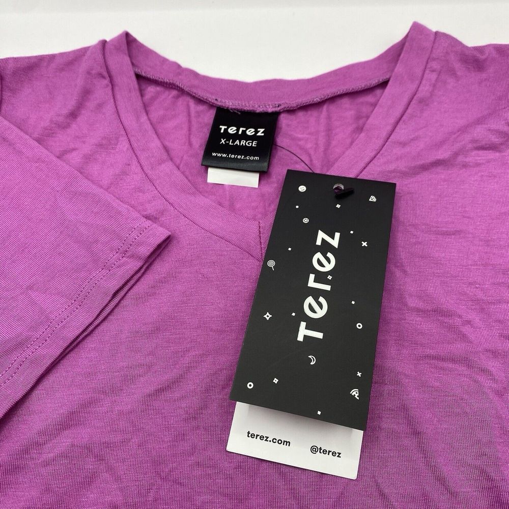 Terez Girls Size XL 16 Short Sleeve T-Shirt Light Purple‎ V-Neck Tee Lightweight
